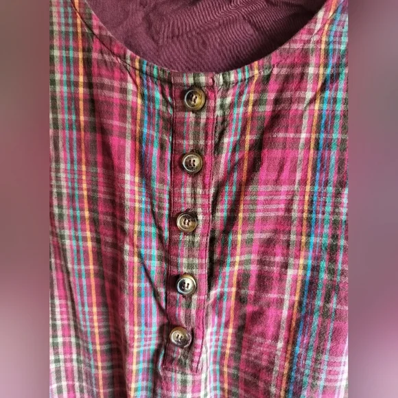 Vintage ORVIS Plaid Cotton Cottagecore Tradwife Homestead Dress with Pockets 16 - Picture 3 of 8